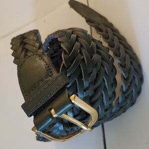 New Military green women's leather braided belt size M/L